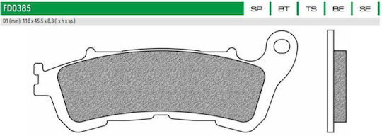 Motorcycle Brake Pads Fd0385bt1 Xlv1000 Varadero Front Newfren F388