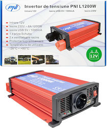 PNI Inverter Αυτοκινήτου Τροποποιημένου Ημιτόνου 1200W για Μετατροπή 12V DC σε 230V AC PNI Inverter Αυτοκινήτου Τροποποιημένου Ημιτόνου 1200W για Μετατροπή 12V DC σε 230V AC