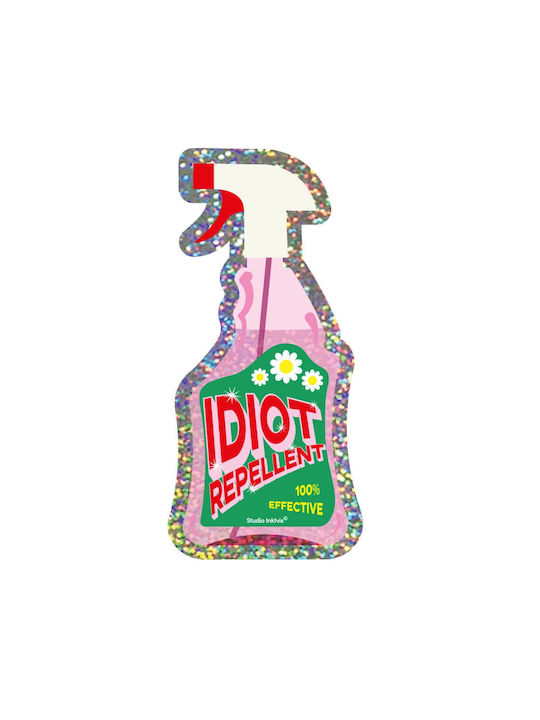 Αυτοκόλλητo Βινυλίου Idiot Repellent Spray 10 X 4,8 Cm