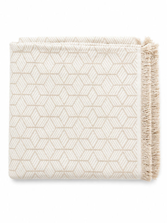 Xionoula Home Hive Cuverturi Pentru Canapea De Fotoliu Jacquard 180x180 Cm Ecru