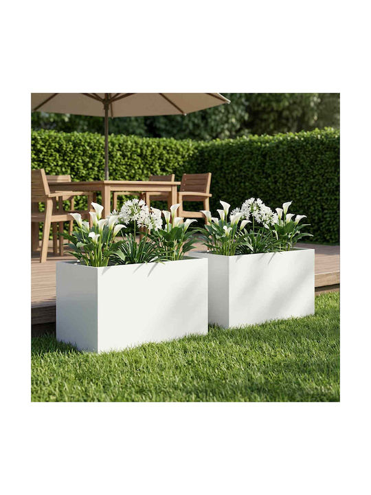 vidaXL Garten-Set 2 Metallische Pflanzgefäße We...