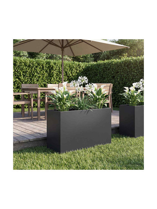vidaXL Garden Metal Flower Pot Black 80x30x40cm