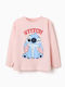 Kids Long-Sleeved Pink Blouse Stitch
