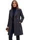 Women's Coat Naf Naf Aviviane Classic Double-breasted Houndstooth Wool Xs