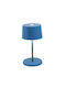 Zafferano LED Table Lamp with Blue Shade and Base