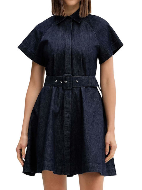 Summer Denim Shirt Dress Blue