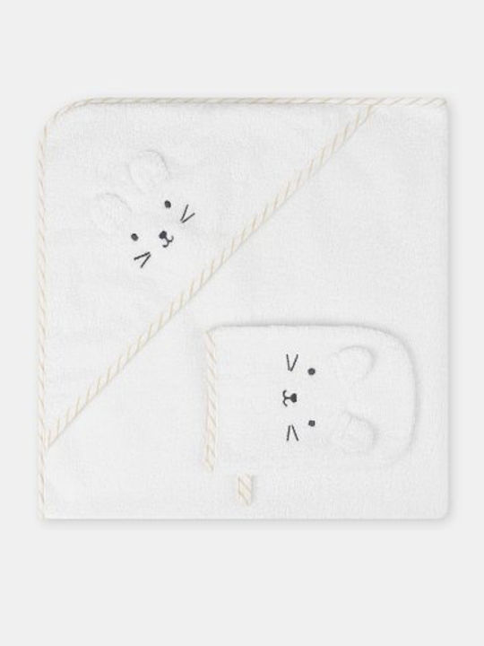 Sergent Major Baby Bath Towel Bathrobe Hooded Ecru