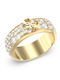 Guess Women's Ring with Stones from Gold Plated Steel