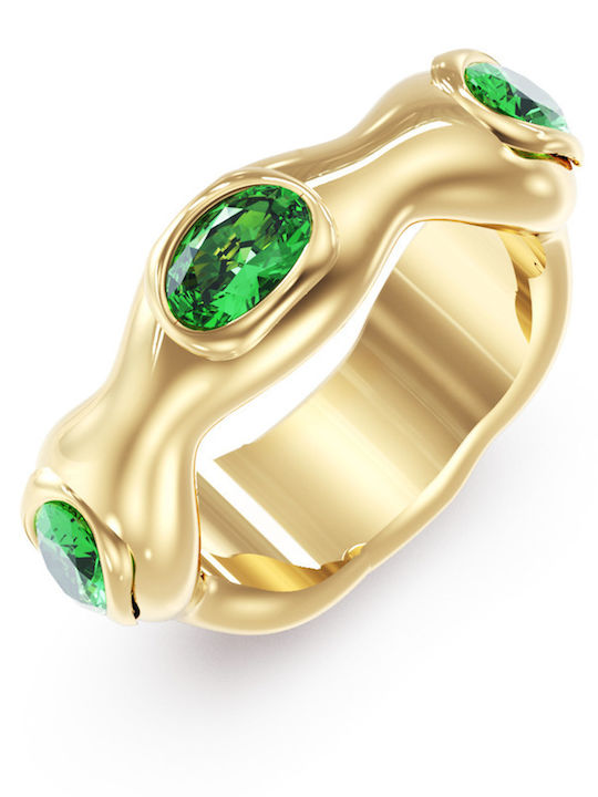 Guess Women's Ring with Stones from Gold Plated Steel