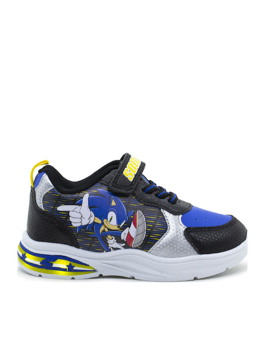 Sonic Παιδικά Sneakers με Σκρατς & Φωτάκια Μαύρα