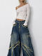 Damen Jeans Hosen in Entspannt Passform P12322-Blau