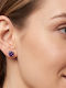 Grekas Silver Stud Earrings with Purple Stones