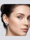 Grekas Silver Stud Earrings with Black Stones