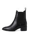 Leder Damen Chelsea-Stiefel Schwarz