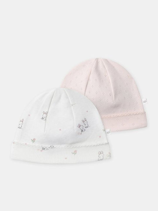 Set Kids Knitted Beige Beanie for Newborn