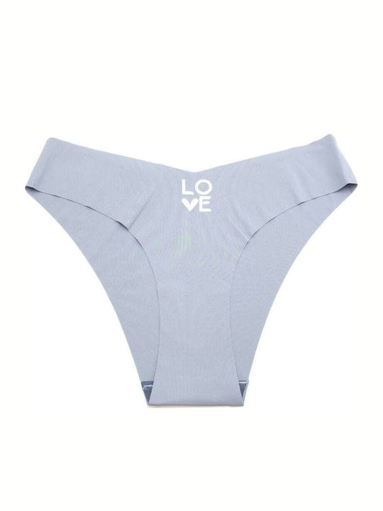 Damen-Slips Nahtlos Hellblau