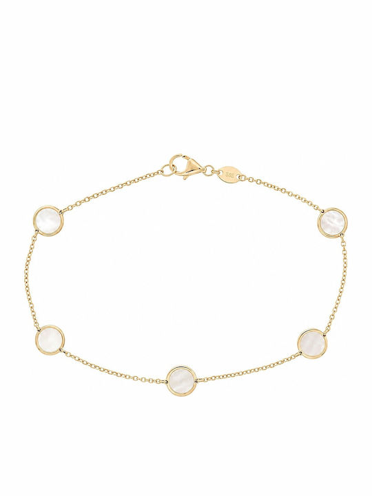 Senzio Belibasakis Women's Chain Bracelet with Flower Design in 14K Gold