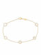 Senzio Belibasakis Women's Chain Bracelet with Flower Design in 14K Gold