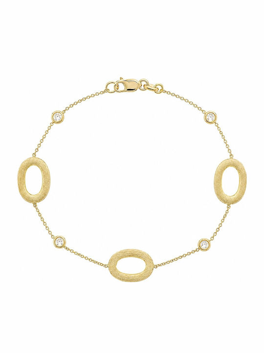 Senzio Belibasakis Women's Gold 14K Chain Bracelet with Zircon