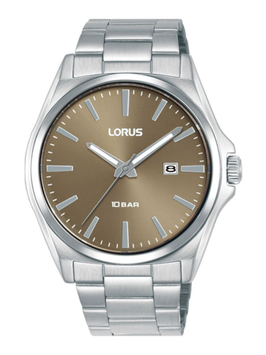 Lorus Sportliche Herrenuhren mit Batterie und Silber Metall-Armband