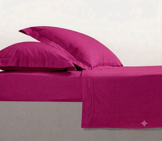 Mc Decor Rainbow Чаршаф Единичен 170x270см Фуксия