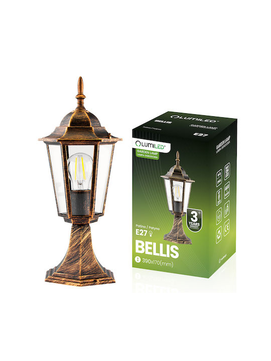 Фенер Стоящ Външен Градина E27 39см Патина Bellis Lumiled Фенер Стоящ Външен Градина E27 39см Патина Bellis Lumiled