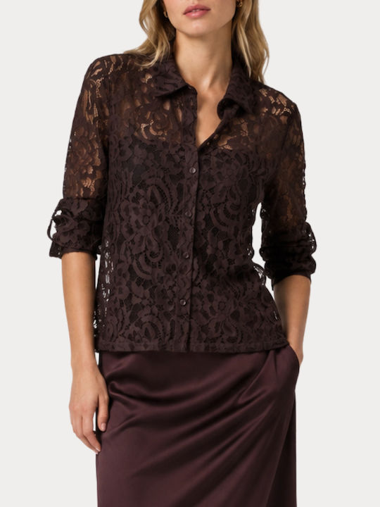Only Long Sleeve Women's Denim Shirt Black Coffee
