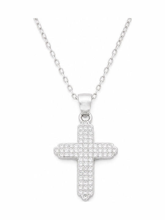 Ios Women's Silver Cross with Chain