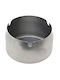 Metallischer Aschenbecher Runde Aschenbecher Silber Matt Mittelgroß 8,5cm