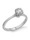 Etho Messina Single Stone Ring In 14K White Gold With Diamond