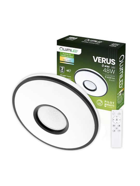 Φωτιστικό Οροφής Led Επιτοίχιο Verus 48w Cct Λευκό Στρογγυλό 40cm + Τηλεχειριστήριο Lumiled Φωτιστικό Οροφής Led Επιτοίχιο Verus 48w Cct Λευκό Στρογγυλό 40cm + Τηλεχειριστήριο Lumiled