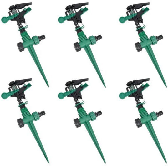 Set 6 Aspersoare Pulsatorii Rază De Udare Până La 12 M Rotire 360° Plastic Durabil Cobi Smart