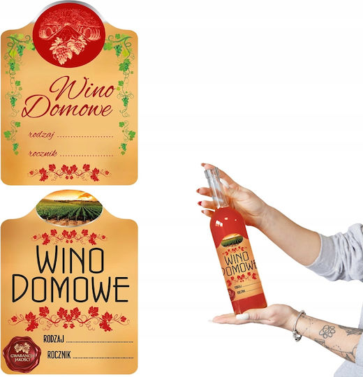 10x Etichetă Galbenă Vin De Casă Adezivă Mică