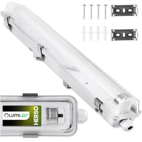 Στεγανό Φωτιστικό Led Ανθεκτικό Στη Σκόνη 60cm T8 G13 Ip65 Herso Lumiled