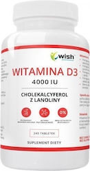 Wish Pharmaceutical Vitamin D3 4000IU Витамин за Укрепване на Имунната Система и Здравето на Костите 240 Таблетки