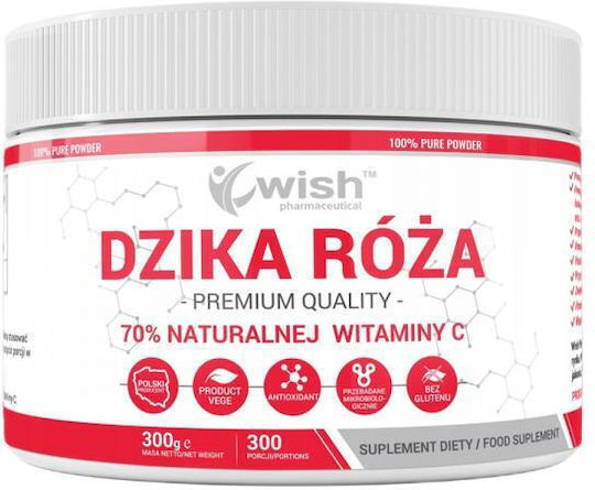 Wish Pharmaceutical Wild Rose 70% Natural Vitamin C Vitamin for Immune Support, Skin & Antioxidant Action 300gr
