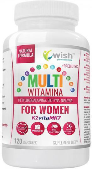 Wish Pharmaceutical Мултивитамини + Пребиотик За Жени Мултивитамин 120 Капсули