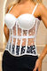 Elegant Manova Corset Tulle Inserts Metal Closu...