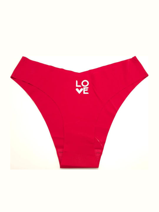 Dyana Damen-Slips Nahtlos Hohe Taille Bordeauxrot