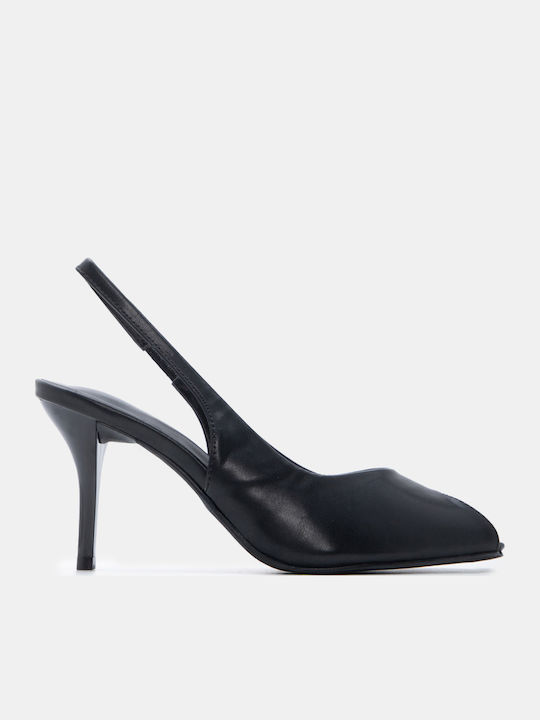 Luigi Peep Toe Heels With High Heel Black