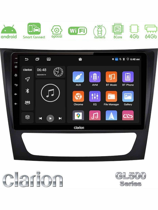 Clarion Car Audio System for Mercedes-Benz E Class / CLS Class (Bluetooth/USB/WiFi/GPS/Apple CarPlay/Android Auto) with 9" Touch Screen