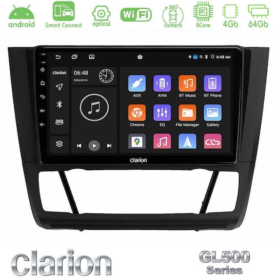Clarion Автомобилна Аудио Система за BMW E81 / E82 / E87 2007-2011 с A/C (Bluetooth/USB/Wi-Fi/GPS/Apple CarPlay/Android Auto) с Touch Screen 9"