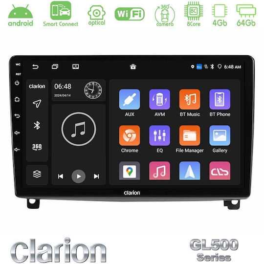 Clarion Car Audio System for Peugeot 407 2004-2011 Bluetooth USB WiFi GPS Apple CarPlay Android Auto with 9" Touch Screen