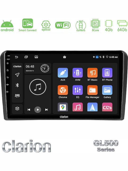 Clarion Car Audio System for Audi A3 2003-2012 (Bluetooth/USB/WiFi/GPS/Apple CarPlay/Android Auto) with 9" Touch Screen