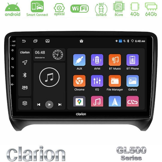 Clarion Car Audio System for Audi TT 2006-2013 Bluetooth USB WiFi GPS Apple CarPlay Android Auto with 9" Touch Screen