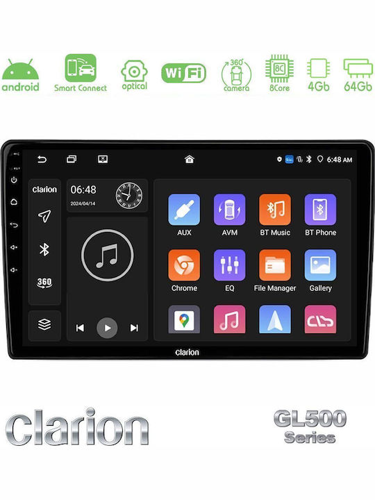 Clarion Car Audio System for Ford Mondeo / Focus / S-Max / Galaxy Bluetooth USB WiFi GPS Apple CarPlay Android Auto CD with 9" Touch Screen