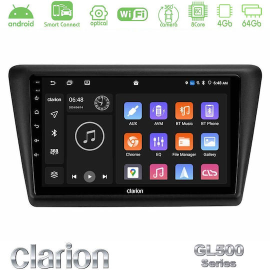 Clarion Car Audio System for Skoda Rapid 2013-2017 Bluetooth USB WiFi GPS Apple CarPlay Android Auto with 9" Touch Screen