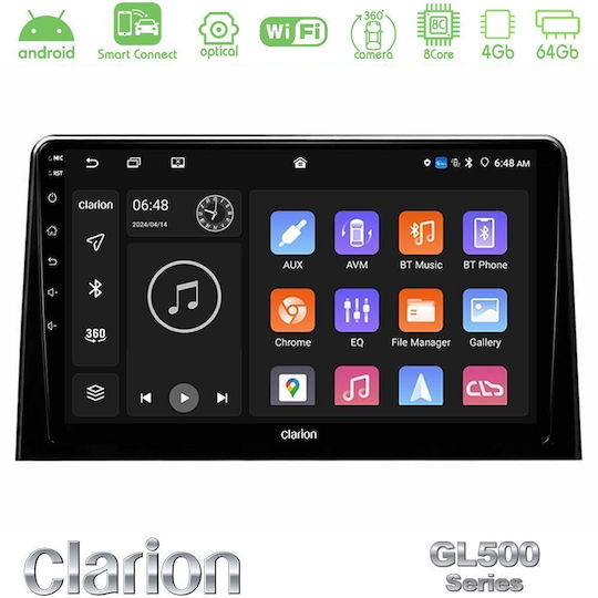 Clarion Car Audio System for Peugeot Partner Opel Combo Fiat Doblo Toyota Proace Citroen Berlingo 2020 with Touch Screen 10" Bluetooth USB Wi-Fi GPS Apple CarPlay Android Auto