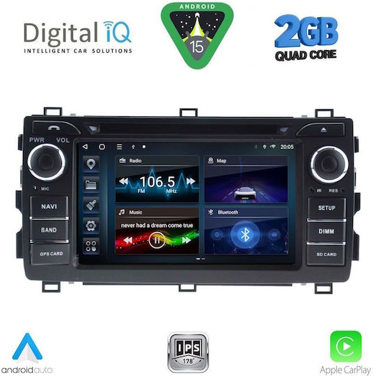 Digital IQ Автомобилна Аудио Система за Toyota Auris 2012-2015 (Bluetooth/USB/Вграден Wi-Fi/GPS/Apple CarPlay/Android Auto) с Touch Screen 7"
