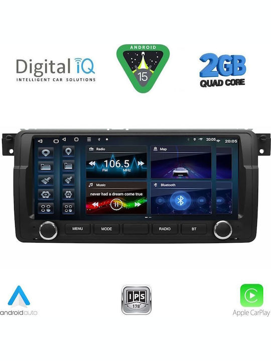Digital IQ Auto-Audiosystem Für BMW E46 1998-2005 Bluetooth USB Eingebautes Wi-Fi GPS Apple CarPlay Android Auto Mit 8.8 Zoll Touchscreen DIGITAL IQ BLD 253 CPA